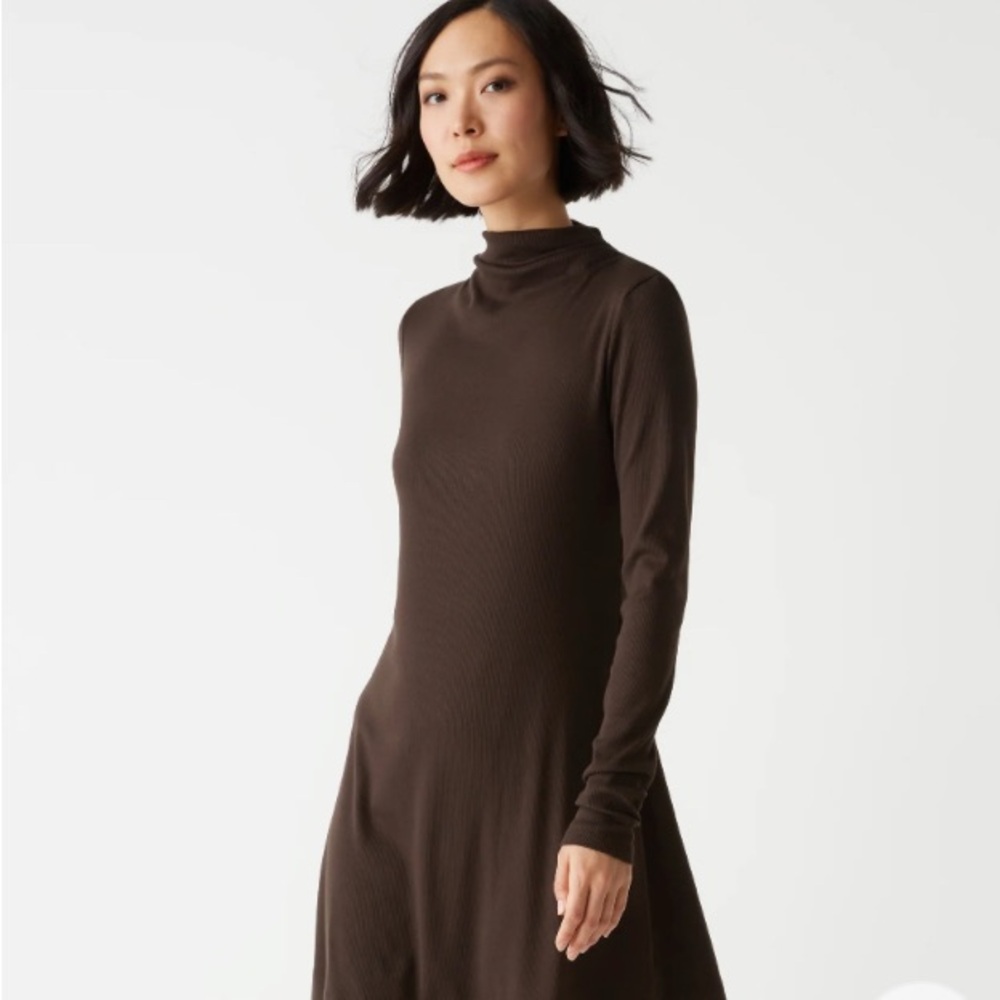 Michael Stars Long Sleeve Dress - Dark Brown